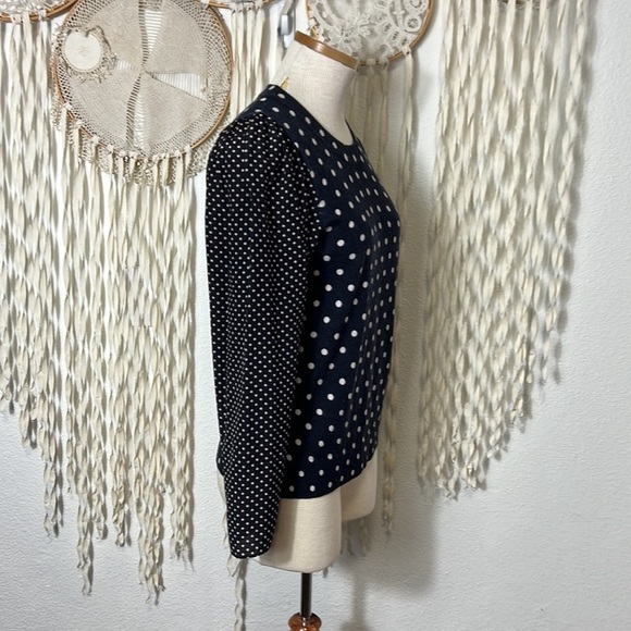 Rebecca Taylor Navy Polka Dot Sweater Size M - Picture 2 of 10